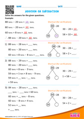 Additions and Subtraction Sentences