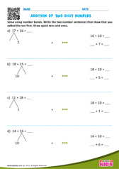 Addition of two digit numbers