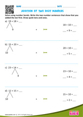 Addition of two digit numbers