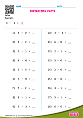 Subtraction Facts - Numbers Up to 10