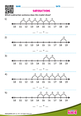 Subtraction Sentences With in 18 Using Number Lines