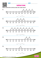 Subtraction Sentences With in 18 Using Number Lines