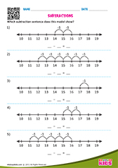 Subtraction Sentences With in 18 Using Number Lines