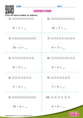 Subtraction Sentences Upto 10