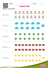 Subtracting 8 - Numbers Upto 20