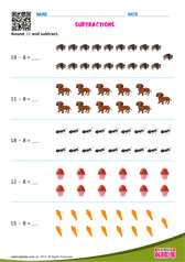 Subtracting 8 - Numbers Upto 20