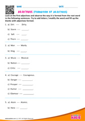 Formation of Adjectives