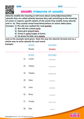 Formation of Adverbs