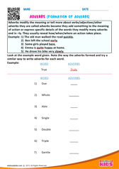 Formation of Adverbs