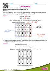 Subtraction Taking As Base 10