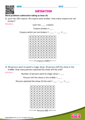 Subtraction Taking As Base 10