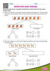 Subtraction Word Problems One Digit Number