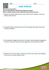 Word Problems Using Tape Diagram