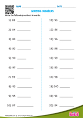 Writing Numbers In Words