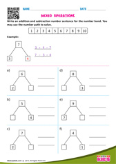 Mixed Operations Numbers Up To 10