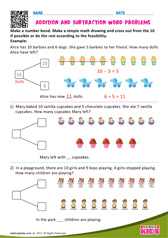 Subtraction Word Problems Write Subtraction Sentences