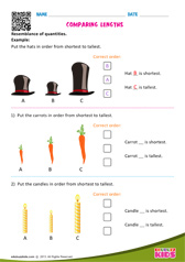 Comparing Lengths Shortest To Tallest