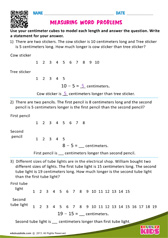 Measurement Word Problems - Using Centimeter Cubes