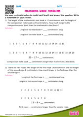 Measurement Word Problems - Using Centimeter Cubes