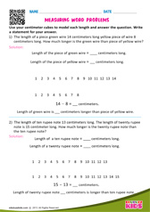 Measurement Word Problems - Using Centimeter Cubes