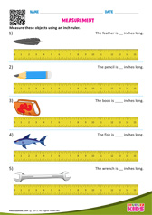 Measuring Lengths - Using Inch Ruler