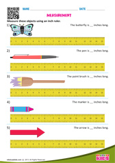 Measuring Lengths - Using Inch Ruler