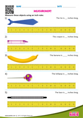 Measuring Lengths - Using Inch Ruler