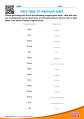 Past Tense of Irregular Verbs