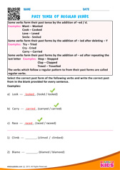 Past Tense of Regular Verbs