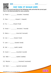 Past Tense of Regular Verbs