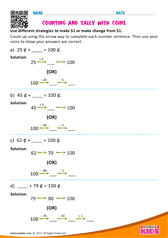 Counting and tally with coins