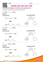 Counting and tally with coins