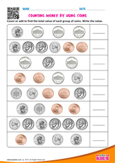 Counting money by using coins