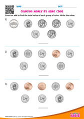 Counting money by using coins