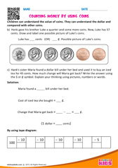 Counting money by using coins