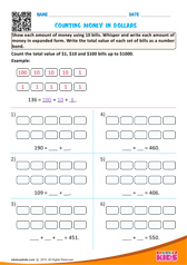 Counting money in dollars