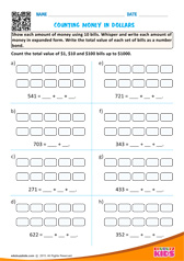 Counting money in dollars