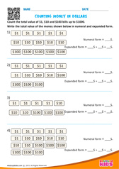 Counting money in dollars