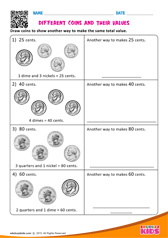 Different coins and their values