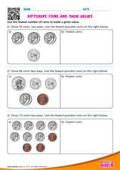 Different coins and their values