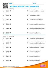 Matching dollars to its equivalents