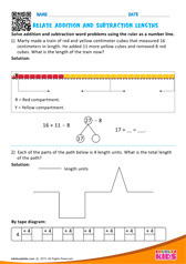 Relate addition and subtraction lengths