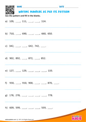 Writing Numbers As Per Its Pattern