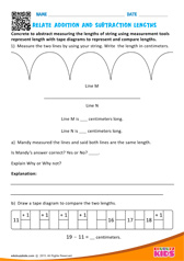 Relate addition and subtraction lengths