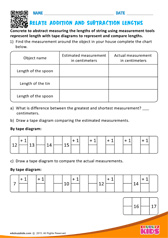 Relate addition and subtraction lengths