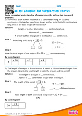 Relate addition and subtraction lengths