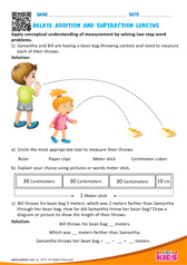 Relate addition and subtraction lengths