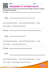 Measurements of different objects