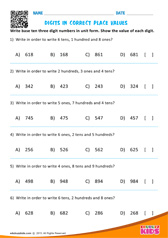 Digits In Correct Place Values