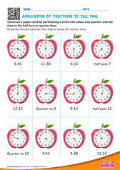 Application Of Fractions to Tell Time